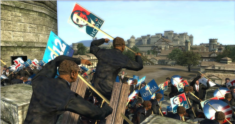 Illustration for article titled Hundreds of Obamas and Romneys Go To War In This Ridiculous-Looking Mod